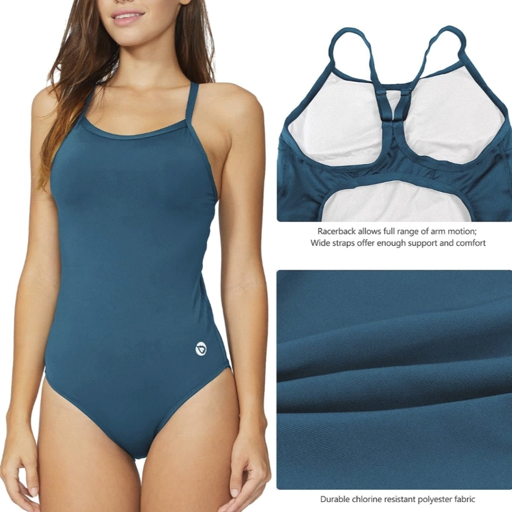 BALEAF Women's Athletic Training Adjustable Strap One Piece Swimsuit